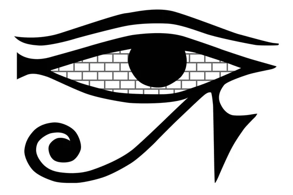 모든 보는 눈. 흰색 배경에 메이슨 부호입니다. 프리메이슨 심볼 격리입니다. 고 대 이집트의 눈입니다. 눈에 벽돌 벽입니다. 벡터 — 스톡 벡터