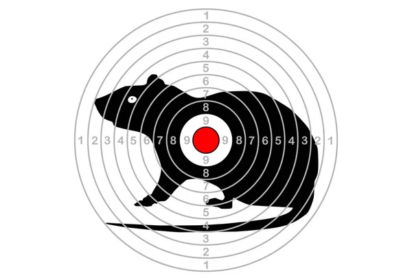 Tiro objetivo en el centro con un vector de ratón — Archivo Imágenes Vectoriales