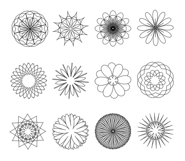 Conjunto de flores. ilustración vectorial — Archivo Imágenes Vectoriales