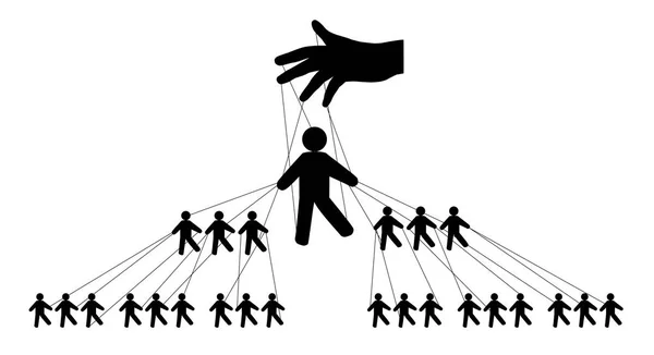 Piramidale beheer van mensen, silhouet vector — Stockvector