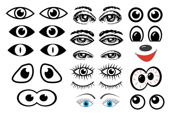 Set of Eyes, vector, illustration — Stock Vector