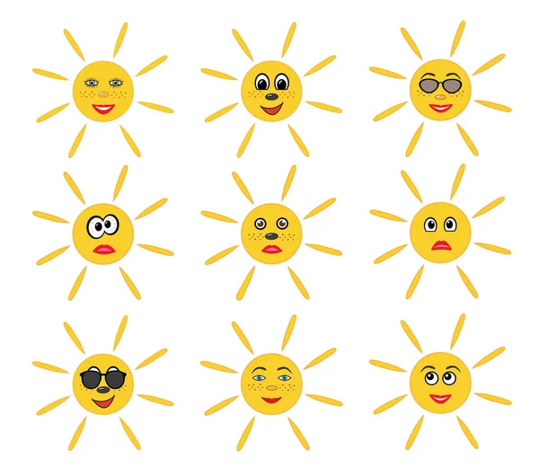 Güneş (duygusal yüz) ayarla, vektör