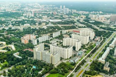 Ostankino Kulesi şehir Moskova üzerinde göster