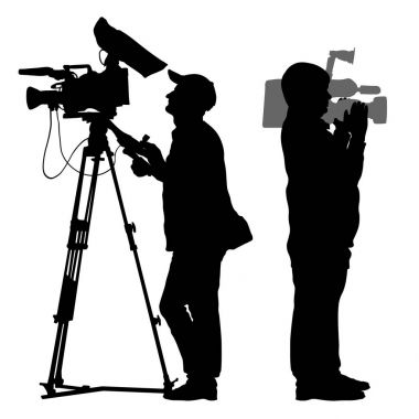 set of Cameraman silhouette, vector clipart