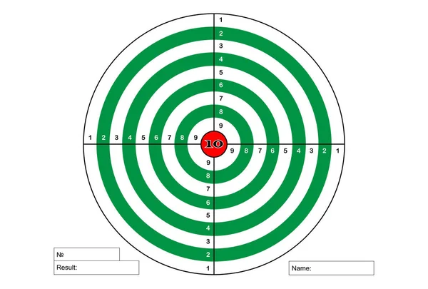 Objetivo de tiro (color verde con rojo ) — Vector de stock