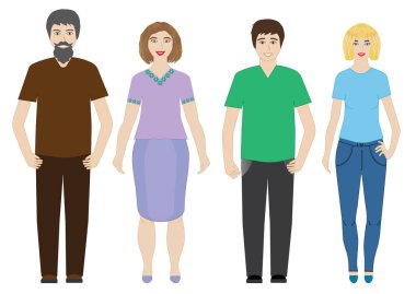 Kadınlar ve erkekler, insanlar, vektör