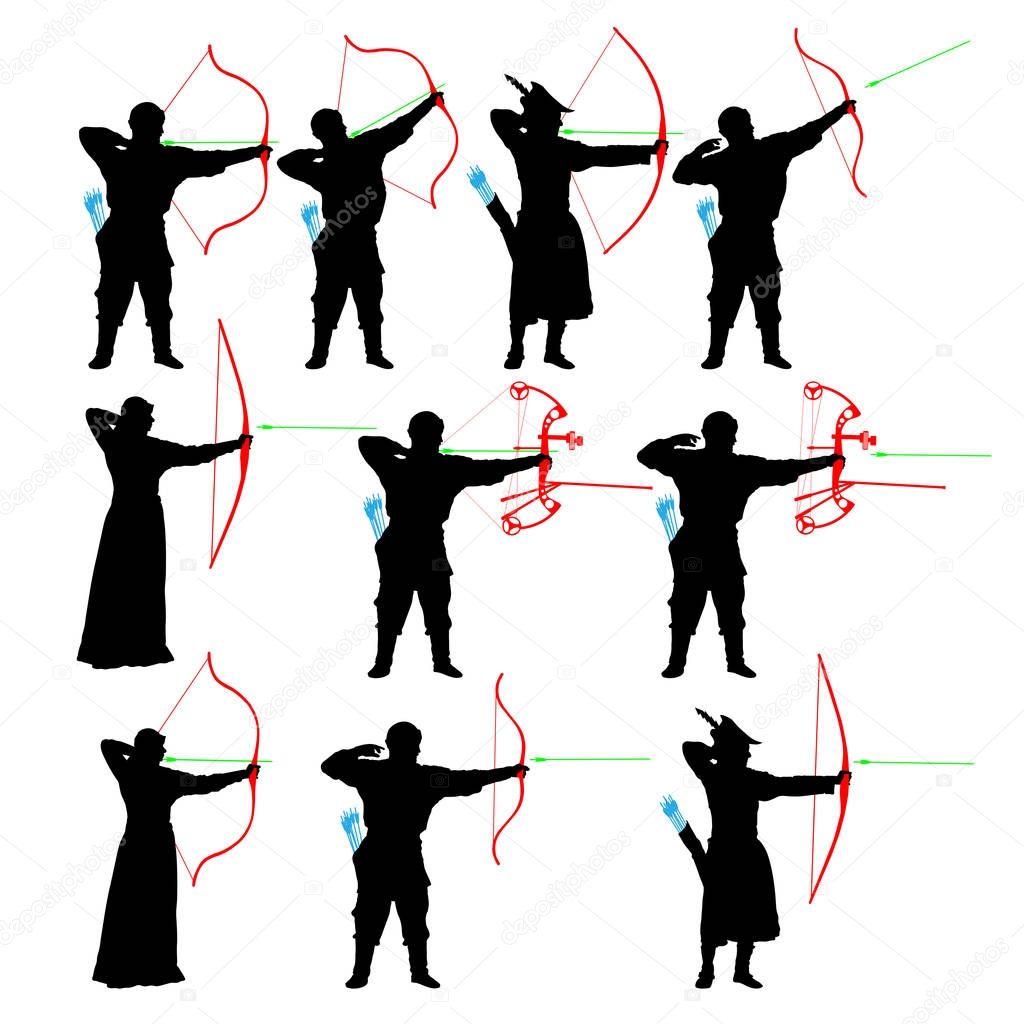 set of archer silhouette