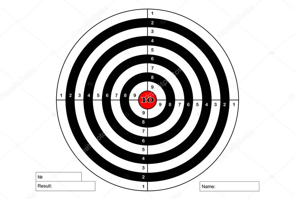 Target shooting with red centre, vector