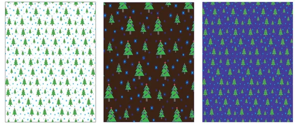 Set of Christmas (New year) background, wrapping paper, vector — Stock Vector
