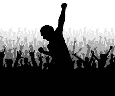 Spor Şampiyonası ve konserler için kalabalık kişi