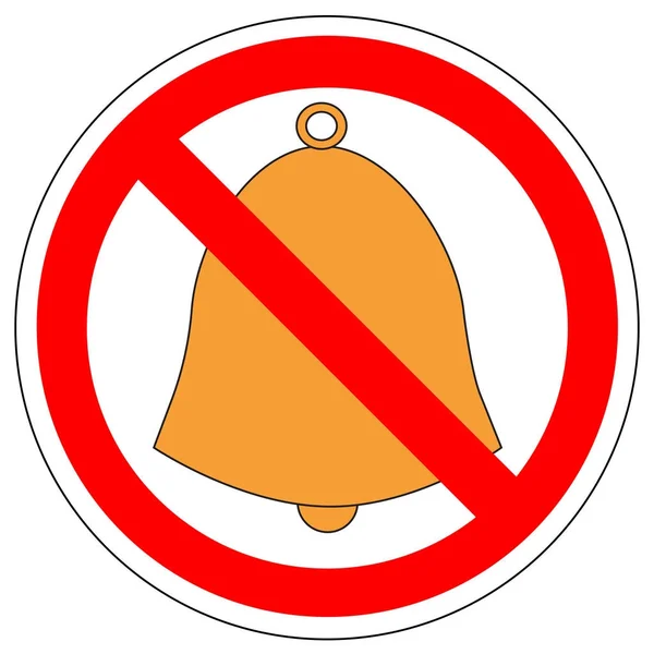 Prohibition sign of handbell, vector — Stock Vector