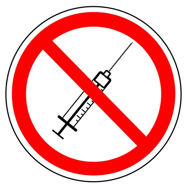 没有药物, 禁止标志注射器, 传染媒介 — 图库矢量图片