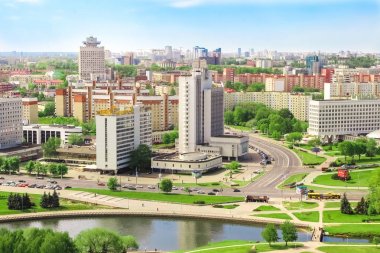 Hotel Yubileiny, sendika, anahtarları, crossroads cadde evi. Minsk, Beyaz Rusya, 20 Mayıs 2017.