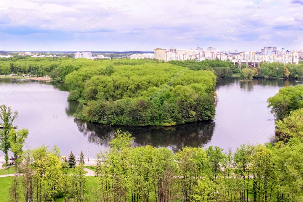 Minsk, Republic of Belarus. Victory Park (Komsomol lake)