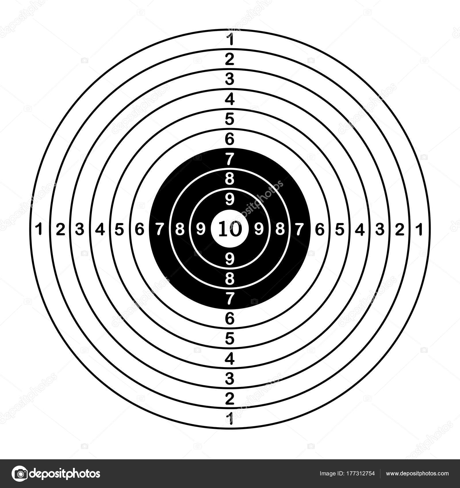 Modèle De Cible Ronde En Papier Vierge Avec Numéros De Champ De