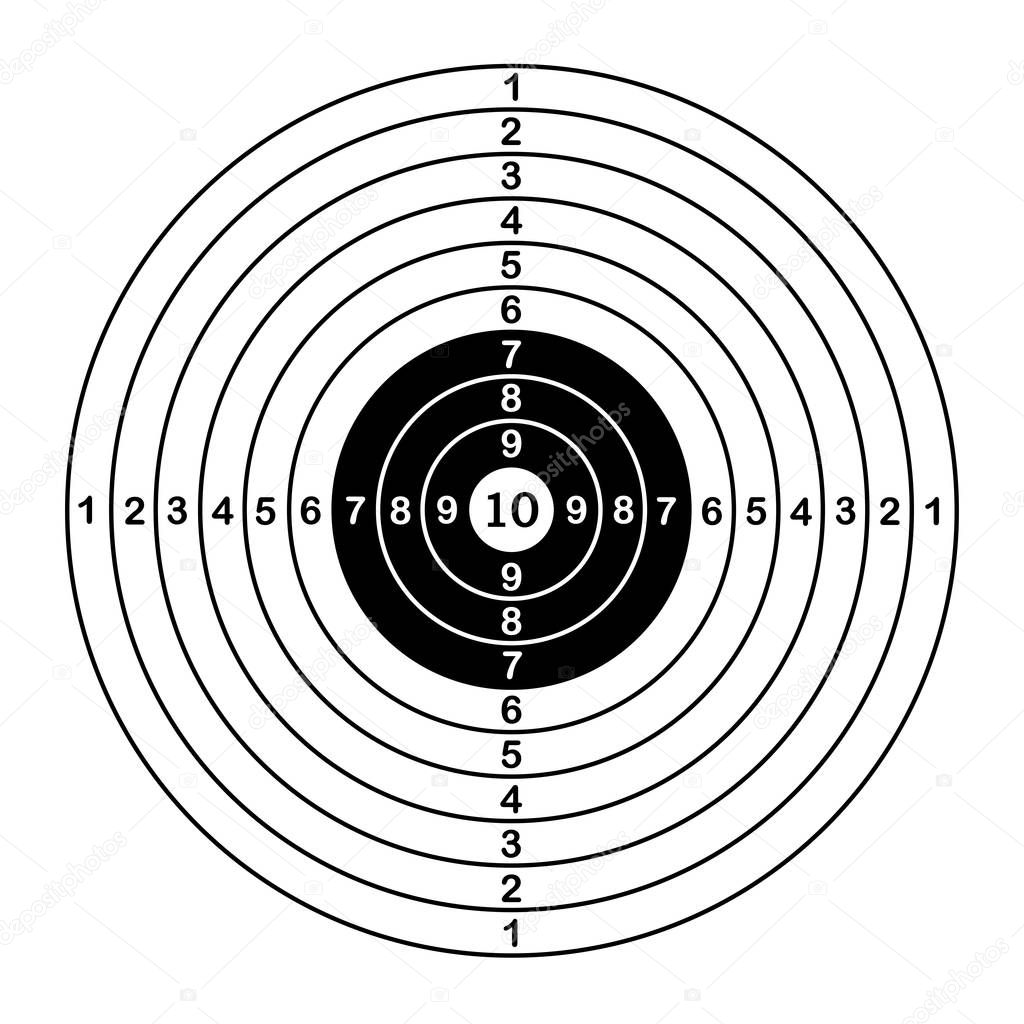 Blank target sport for shooting competition. vector illustration