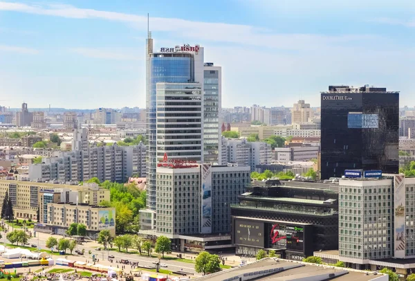 Republik Weißrussland Minsk Nemiga Königsplatz Galerie Hotel Doubletree Hill Banken — Stockfoto