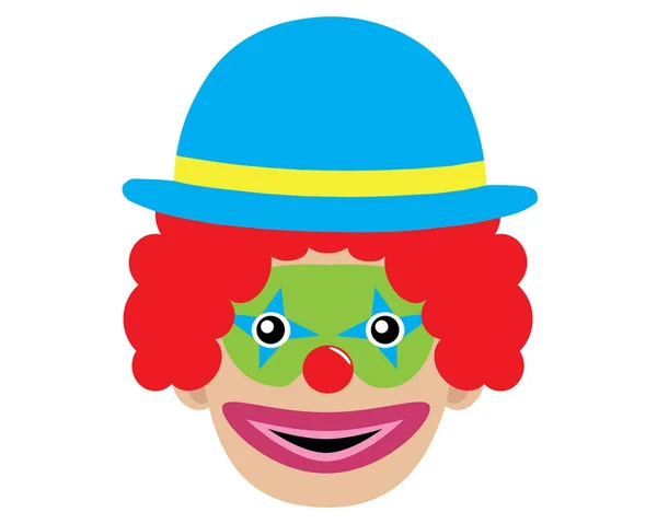 Symbol des Clownskopfes mit Hut. Vektorillustration. — Stockvektor