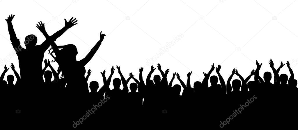 Crowd party silhouette vector