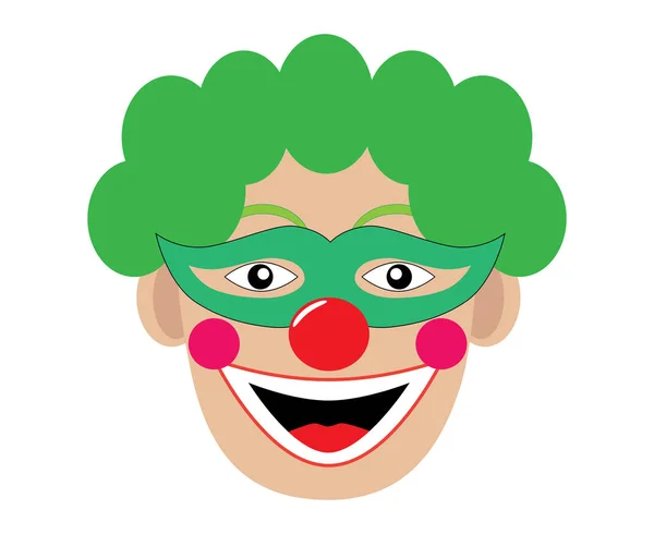 Clown lächelnd auf weißem Hintergrund. Vektor — Stockvektor