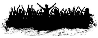 Alkış kalabalık siluet. Alkışlamak insanlar