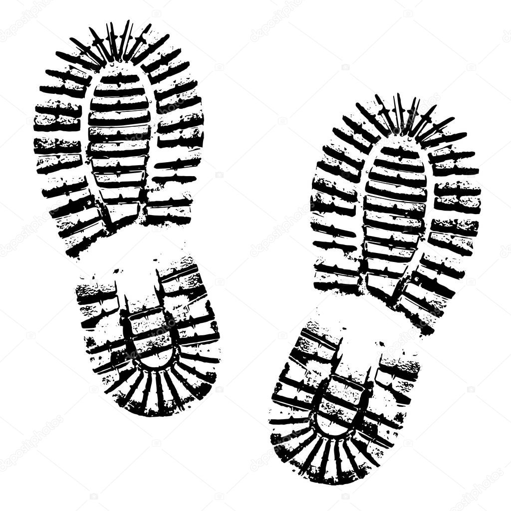 Human footprints shoe silhouette