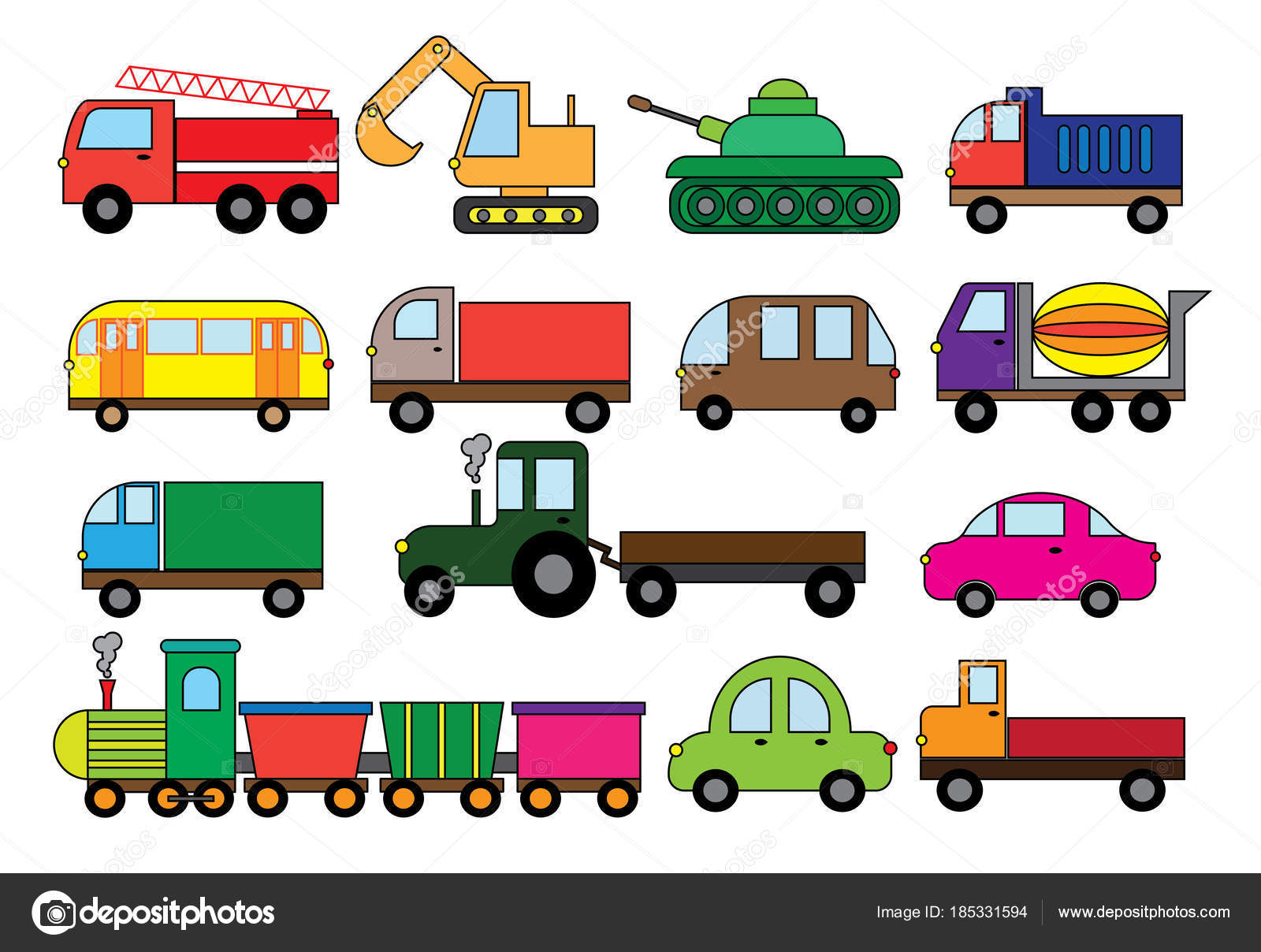 Baixe Caminhão de desenho animado colorido para transporte de