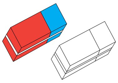 Silgi. Boyama sayfası. Vektör