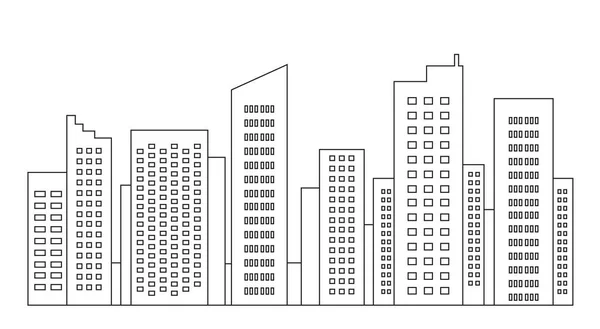 Modèle de la ville mégalopole contour simple. Illustration vectorielle — Image vectorielle