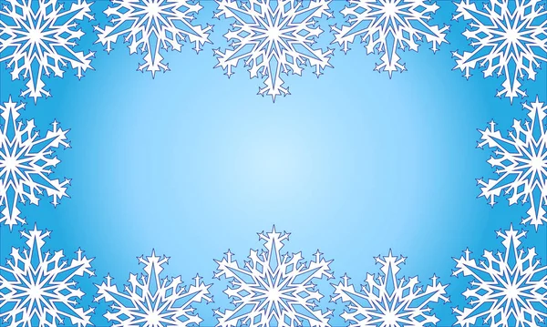 Christmas frame of snowflakes. Beautiful background. Vector — Stock Vector