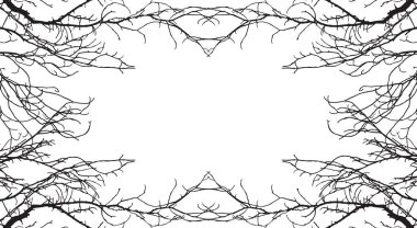 Beautiful background for text. Frame from bare branches trees.  clipart