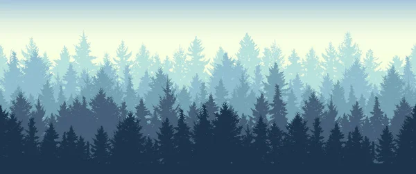 Fondo del bosque de invierno de coníferas sin costuras. Naturaleza, paisaje . — Vector de stock