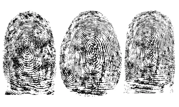 Fingerabdrücke, biometrische Daten. gesetzt. Vektorillustration — Stockvektor