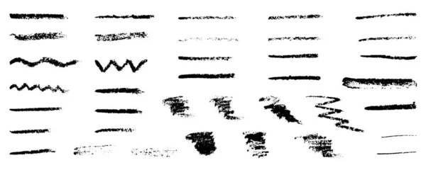 Ручные Рисованные Гранжевые Мазки Карандашных Кистей Набор Векторная Иллюстрация — стоковый вектор