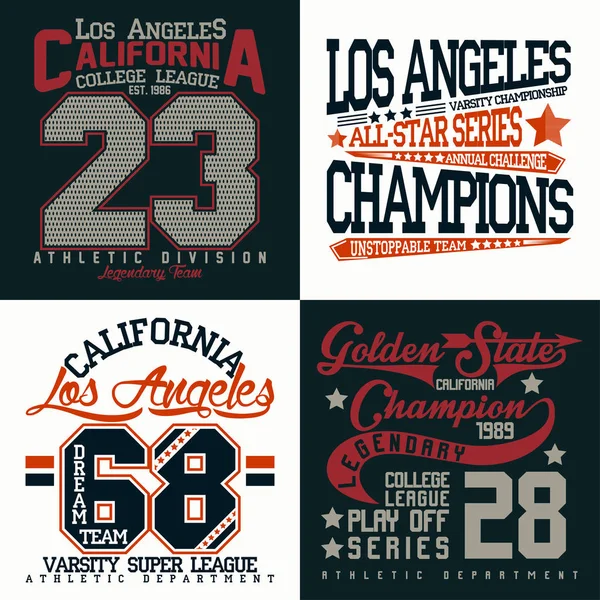 Conjunto de camisetas estampado diseños — Vector de stock