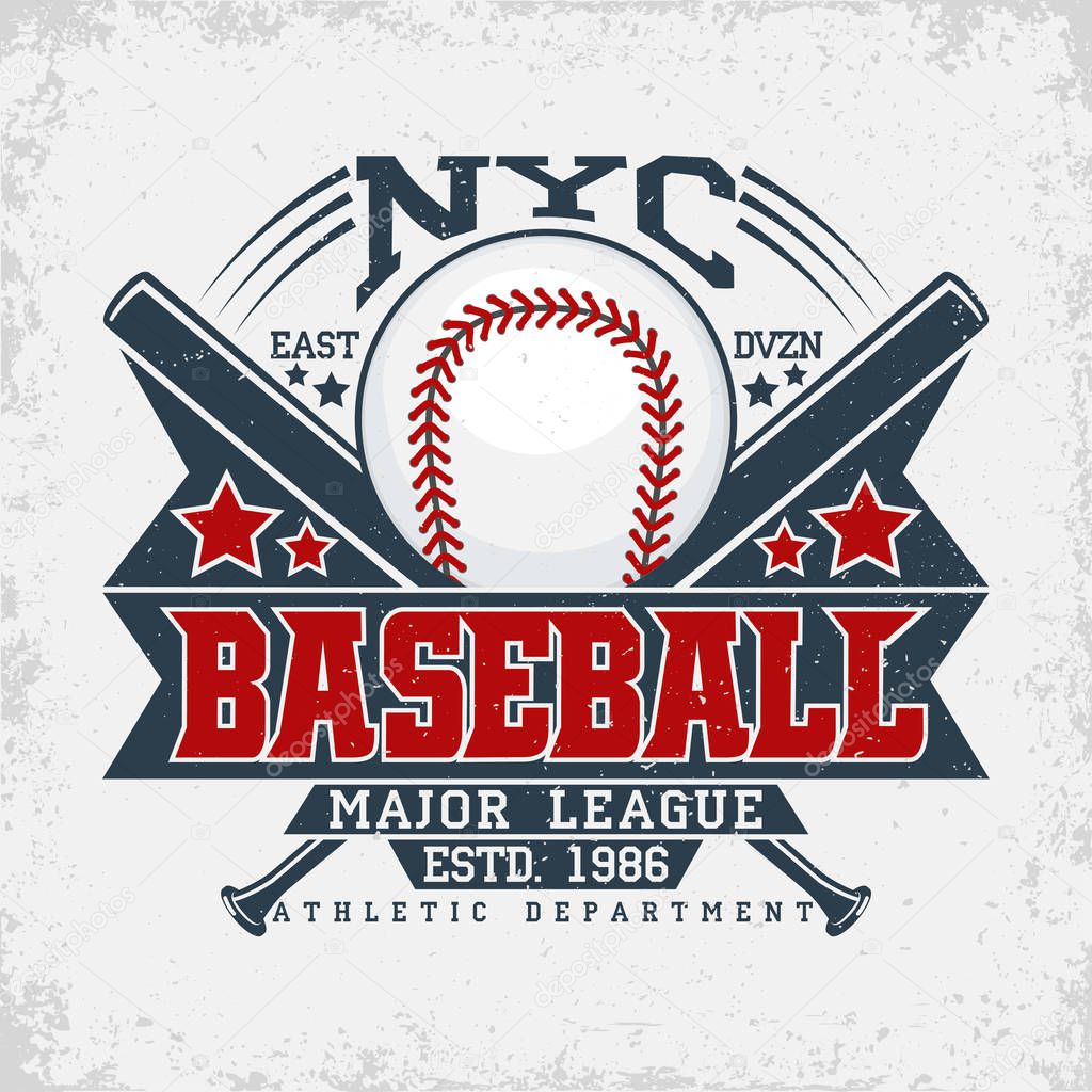 Vintage t-shirt graphic design,  grange print stamp, baseball typography emblem, sports logo Creative design, Vector