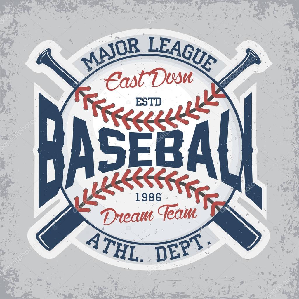 Vintage t-shirt graphic design,  grange print stamp, baseball typography emblem, sports logo Creative design, Vector