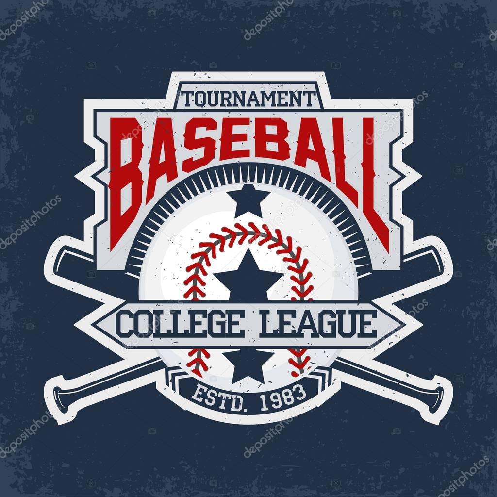 Vintage t-shirt graphic design,  grange print stamp, baseball typography emblem, sports logo Creative design, Vector