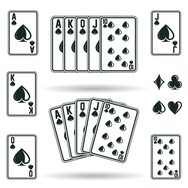 Combinaciones de cartas de poker — Vector de stock