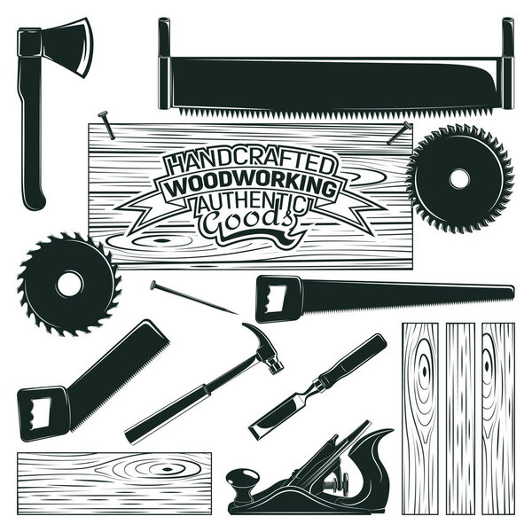 monochrome woodworking icon