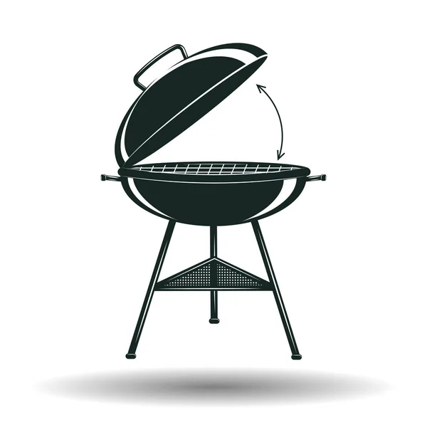 Monochrome BBQ grill sign — Stock Vector