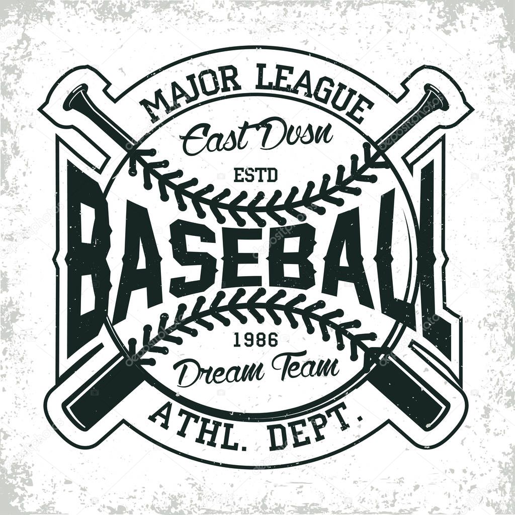 Vintage t-shirt graphic design,  grange print stamp, baseball typography emblem, sports logo Creative design, Vector