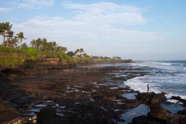 Yalnız balıkçı Bali Endonezya
