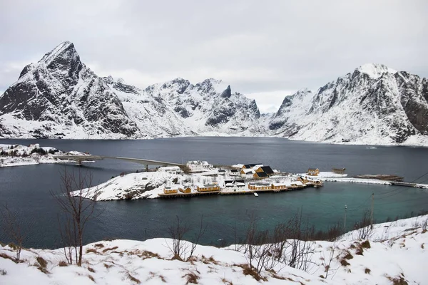 Bella vista dalle Isole Lofoten, Norvegia in inverno — Foto Stock