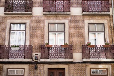 Geleneksel bina Windows arka plan, Lisbon, Portekiz