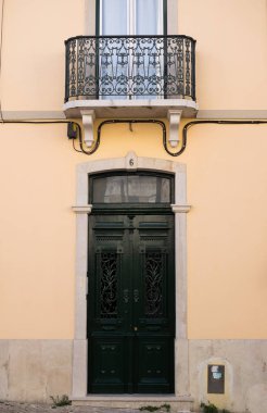 Geleneksel bina Windows arka plan, Lisbon, Portekiz