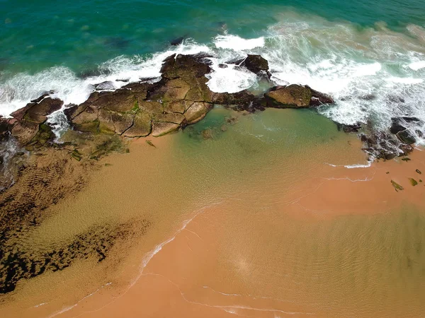 Vista Drone da Praia de Interlagos, Bahia, Brasil — Fotografia de Stock