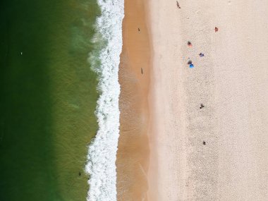 Hava dron Leblon plaj manzarası, Rio de Janeiro