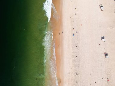 Hava dron Leblon plaj manzarası, Rio de Janeiro