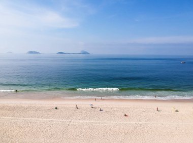 Hava dron Leblon plaj manzarası, Rio de Janeiro